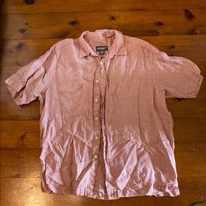 Eddie Bauer Red & White Casual Button Down Shirt size XLT